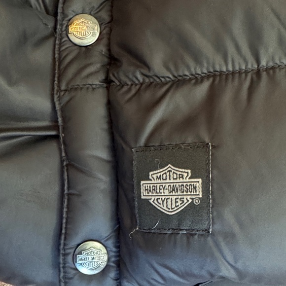 NWOT Original Harley-Davidson Black Quilted Duck Down Vest Unisex - Picture 10 of 11